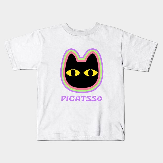 face cats Kids T-Shirt by Diegosevenstar